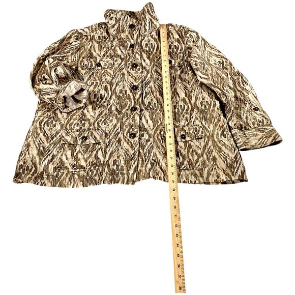 Chicos Jacket Womens 3 US XL Beige Brown Inkat Utility Relaxed Safari Lagenlook - Picture 7 of 16
